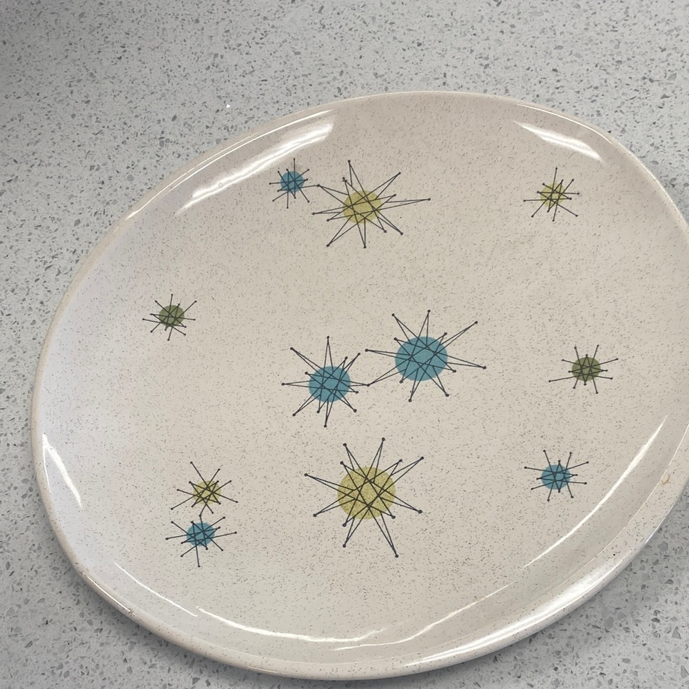 Franciscan Atomic Starburst MCM Chop Plate; Round Serving Platter - Excellent!
